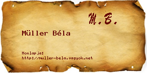 Müller Béla névjegykártya